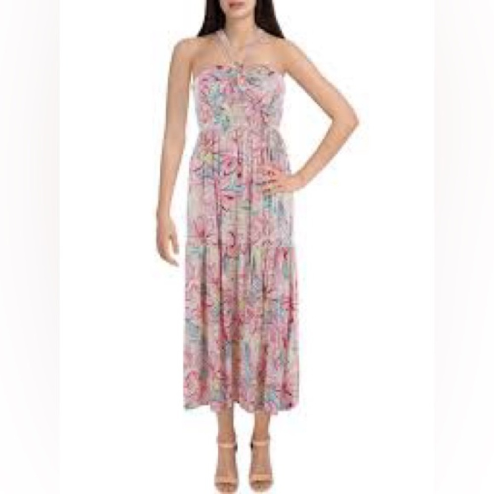 Jessica Simpson Pink and Green Maxi Dress